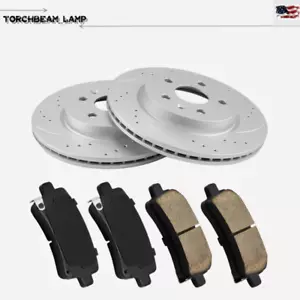 Rotor trasero perforado + pastillas de freno de cerámica para LaCrosse Regal XTS Chevy Impala Malibu - Imagen 1 de 10