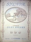 Sylvia By Oley Speaks 1914 Voice And Piano  Music Sheets