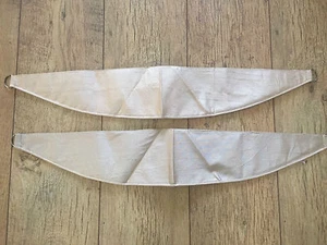 PLAIN-FAUX-SILK BEIGE /GOLD CURTAIN TIE BACKS 1 PAIR - Picture 1 of 6