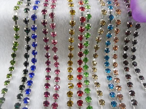 Hágalo usted mismo SS40 cristal cristal 8mm diamantes de imitación cierre cadena plata adornos disfraz aplique - Imagen 1 de 17