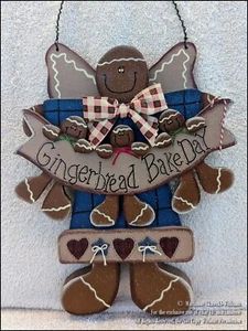 NEW GINGERBREAD ANGEL WALL HANGING "GINGERBREAD BAKE DAY" ADORABLE - Picture 1 of 2