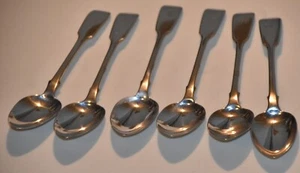 6 Antique Hallmarked Silver Spoons 5 ea William IV, 1 ea Victoria, London - Picture 1 of 13