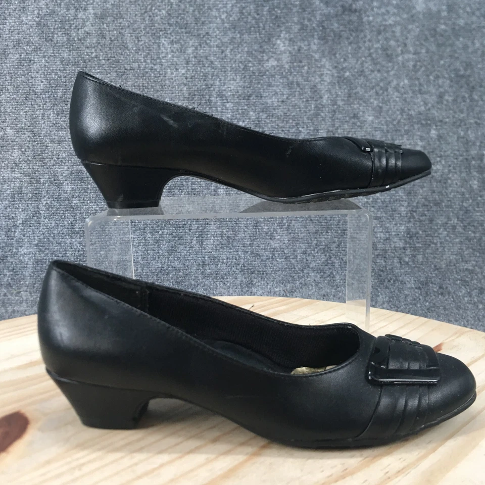 Zapatos de salón estilo suave Hush Puppies para mujer 7M plisados Be With You de cuero negro Foto 1 de 4