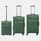 Suitcase Set of 3 Soft Shell Travel 4 Wheels Trolley Luggage Lightweight Cabin