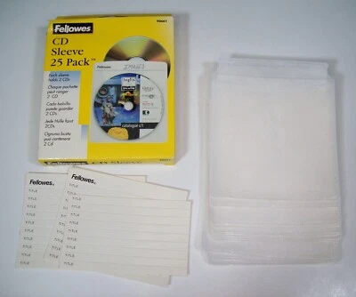 13 Fellowes CD/DVD 套双面开封 25 包带索引标签 — 第 1/4 张图片