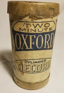 Oxford Record container only for phonograph cylinder Antique advertising 1900s - Foto 1 di 7