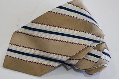 Corbata de cuello ERMENEGILDO ZEGNA RAYAS MARRÓN SEDA PARA HOMBRE CON: 3 3/4" POR L:60" Foto 1 de 4