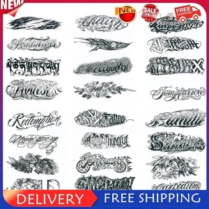 4Pcs Letters Colorful Tattoos Stickers Half Arm Waterproof Tattoo Stickers - Picture 1 of 19