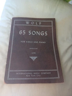 Hugo Wolf 65 SONGS for VOICE & PIANO (LOW) International Music Company  - Image 1 of 4
