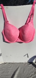 No Boundaries Bra 38DD Pink Floral Lace Underwire Padded Everyday Support - Picture 1 of 6