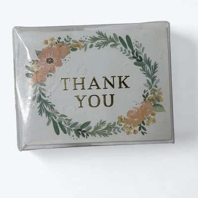 Juego de 50 sobres florales de tarjetas de agradecimiento Studio His & Hers en blanco para boda ducha Foto 1 de 4