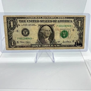 320K Print Run Star Note $1 Dollar Bill Series 2001 Paper Currency (00108949) - Picture 1 of 2