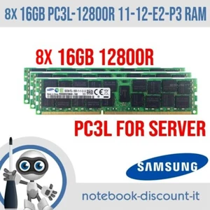 LOT 8x 16GB PC3L-12800R 11-12-E2-P3 RAM SERVER ( 128GB TOT.) samsung - Bild 1 von 1