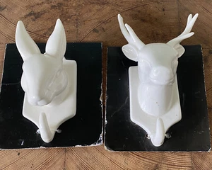 COAT HOOKS ANTIQUE VINTAGE STYLE PORCELAIN MIXED ANIMAL COTTAGE COUNTRYSIDE - Picture 1 of 5