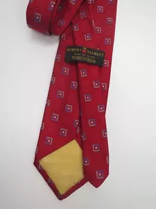 ROBERT TALBOTT Best of Class Men's Silk Necktie Designer Geometric Red Vintage - Picture 1 of 6