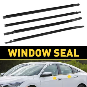 4x Front & Rear Door Window Moulding Weatherstrip Seal Fit Honda CR-V 2016-2021 - Picture 1 of 8