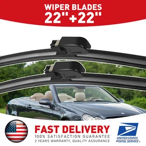 All Season 22" Windshield Wiper Blades Streak-Free Spotless For Mercedes-Benz - Picture 1 of 11