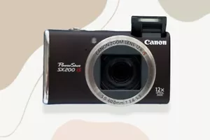 Brown Canon PowerShot SX200 lS 12.1MP 12x Optical Zoom CCD Digital Camera - Picture 1 of 12