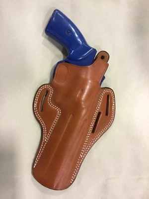 MASTER'S PREMIUM LEATHER Leather PANCAKE Holster - S&W K / L Frame, RUGER GP100 - 6" bbl (# 8600 BRN)