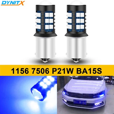 2x Blue 10000K BA15S 1156 LED Tail Bulb 5630 Car Fog Lamp Daytime Running Light - Image 1 of 4