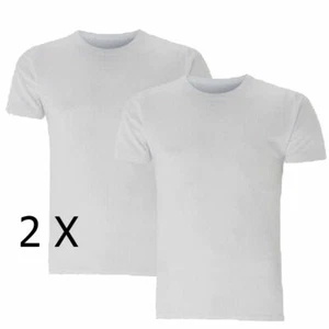 2 X Men Short Sleeve WHITE Thermal Vest T Shirt Brushed Inside For Extra Warmth  - Picture 1 of 1