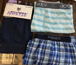 Coppia Boxer Uomo Ladri Slip Jockey Hanes Intimo Taglia M 31-32 3 Paia - Foto 1 di 8