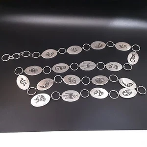 Vintage Navajo Style Sterling Concho Link Signed Storyteller Belt ~ 40" Long - Picture 1 of 9