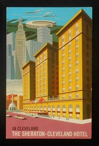 1970s Artist Sketch Sheraton-Cleveland Hotel Public Square Cleveland OH Postcard - Picture 1 of 1