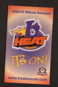 Harrisburg Heat--Horario de bolsillo 2002-03--Cruz azul--MISL - Imagen 1 de 2