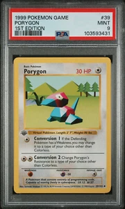 Porygon 1st Edition 39/102 PSA 9 MINT Shadowless Base Set Rare Pokemon - Picture 1 of 2
