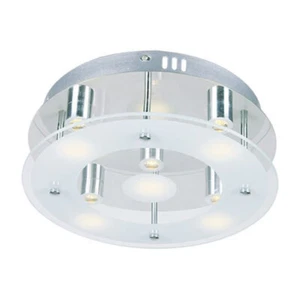LED Deckenleuchte Nola rund 15W Glas Chrom warmweiß modern Deckenlampe Strahler - Bild 1 von 5