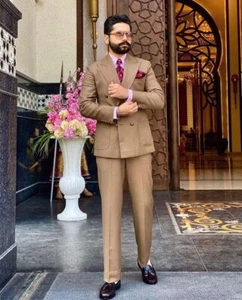 Indian Wedding Groom Suit for Men, Brown Suit for Summer Gift for men - Picture 1 of 6