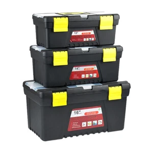 Traderight Tool Storage Set Tool Box 3PCS Lock Organiser Portable Handle Garage - Picture 1 of 10