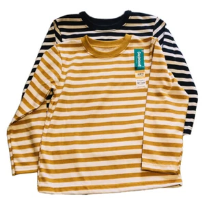 Juego de 2 camisetas Garanimals manga larga talla 4T rayas nuevas azul dorado 5K29 - Imagen 1 de 6
