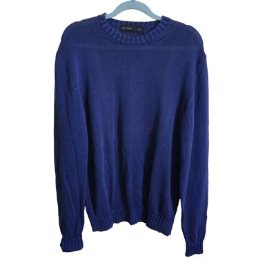 Etro Luxury Made In Italy 100% Cotton Lightweight Blue Crewneck Sweater Size L - Image 1 of 4