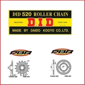 KIT TRASMISSIONE YAMAHA XVS 250 VIRAGO 1989 AL 2005 DID 520 120 CORONA PIGNONE - Imagen 1 de 3