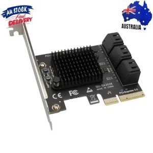 6 Port SATA III to PCIe PCI Express 3.0 X4 6Gbps Expansion Card Adapter for HDD - Picture 1 of 12