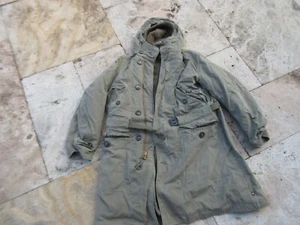 Original Army M-47 Hooded Parka M-1947 Field Jacket Hunting + Feed + Belt - Picture 1 of 13