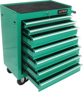 7-Drawers Tool Chest,Rolling Tool Cart Cabinet w/ Key Locking for Garage -Green - Picture 1 of 8