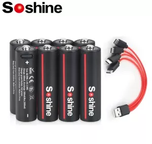ECHTE KAPAZITÄT!! 1,5 V AA 3500mwh Li-Ion Wiederaufladbarer Akku 4 in 1 USB Kabel - Bild 1 von 13