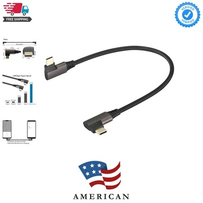 Cabo USB 3.1 tipo C 90 graus ângulo direito e esquerdo 3.1 USB tipo C macho 4K@60H... - Imagem 1 de 4