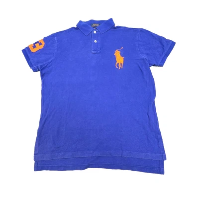 Ralph Lauren Shirt Mens MEDIUM Blue Short Sleeve collared cotton BIG PONY Size M - image 1 of 4