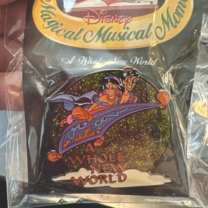 Disney Magical Musical Moments A Whole New World Pin #41 Green Sparkle Aladdin - Picture 1 of 3
