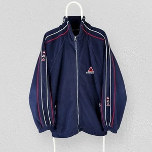 Vintage Le Coq Sportif Blue Fleece Jacket 90s Mens Large - Picture 1 of 5