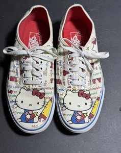 Scarpe Vans Hello Kitty stringate tela skater uomo 7,5 donna 9 scuola Apple - Foto 1 di 8