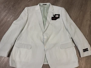 Linea Uomo Sport Coat Edition Seersucker Blazer Mint Green stripe 56L NWT - Picture 1 of 22