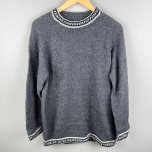 Signature Imports Grey 100% Alpaca Sweater Size L Handmade in Bolivia - Picture 1 of 2