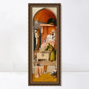 Framed Canvas Art Giclee Print Death and The Miser by Hieronymus Bosch 16"x36" - Picture 1 of 5