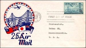 Scott C36 - 25 Cents - Plane Over Bay Staehle FDC Typed Address Planty - C36-4 - Picture 1 of 2