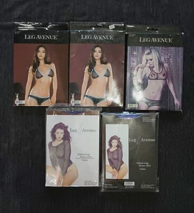 Fishnet Menge 5 verpackte Stück Sets 2 Langarm Lila 2 schwarze Bikini 1 andere - Bild 1 von 4